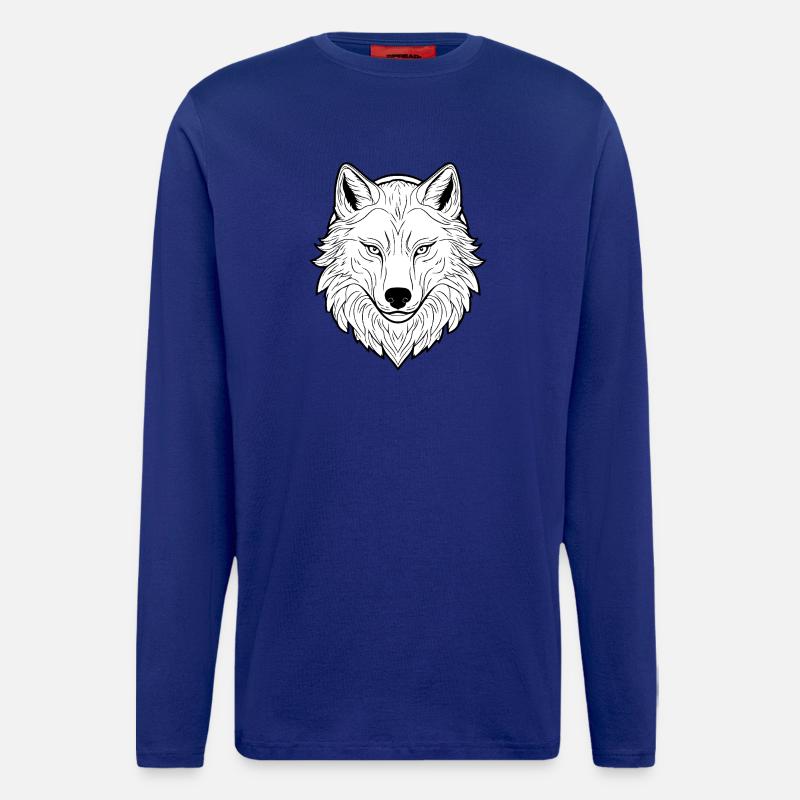 Gewaltiger Wolf Kopf Illustration - Langarmshirt - made by SPREAD  - Iconic Blue