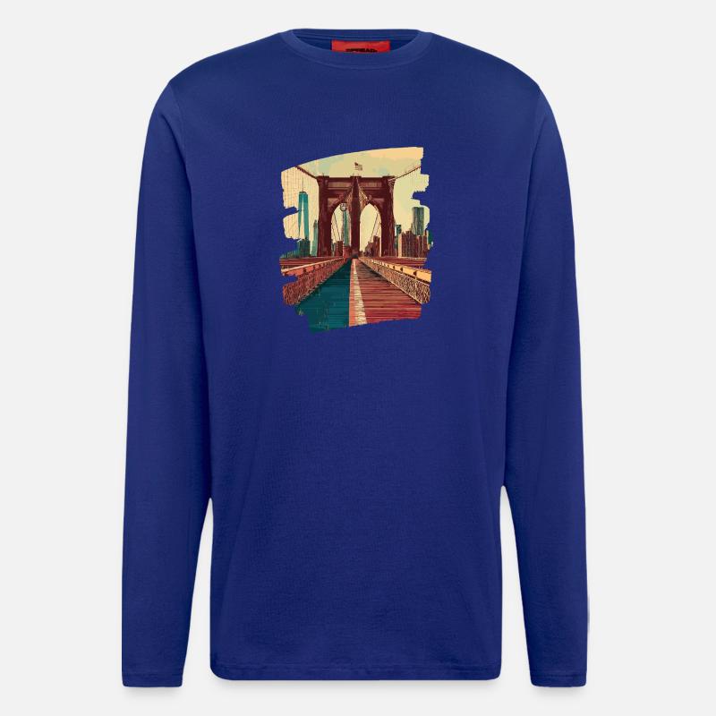 Brooklyn Bridge - Langarmshirt - made by SPREAD  - Iconic Blue