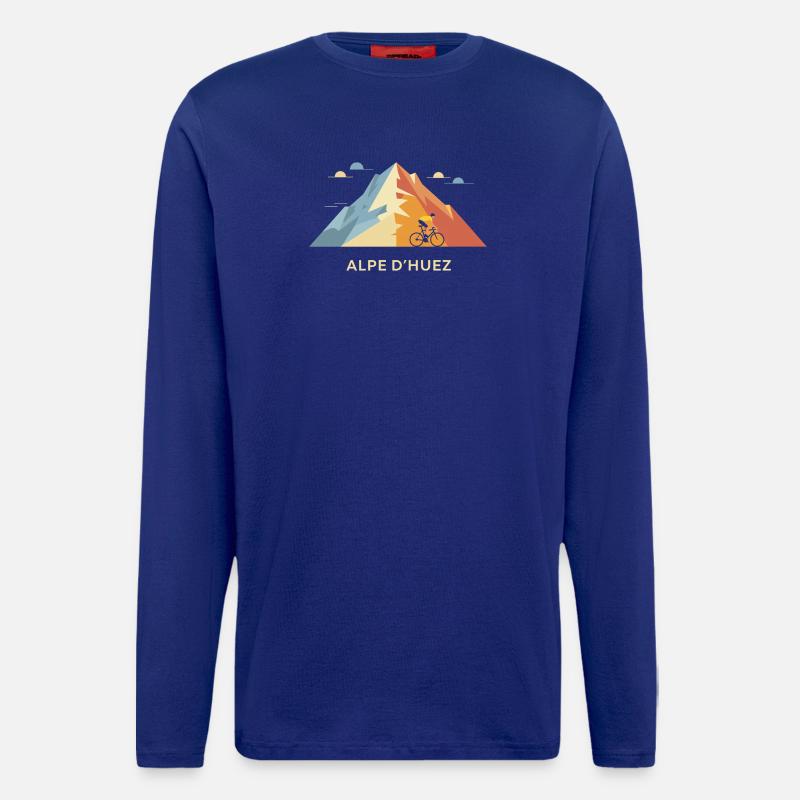 Radfahrer Alpe d'Huez Kunst - Langarmshirt - made by SPREAD - Iconic Blue