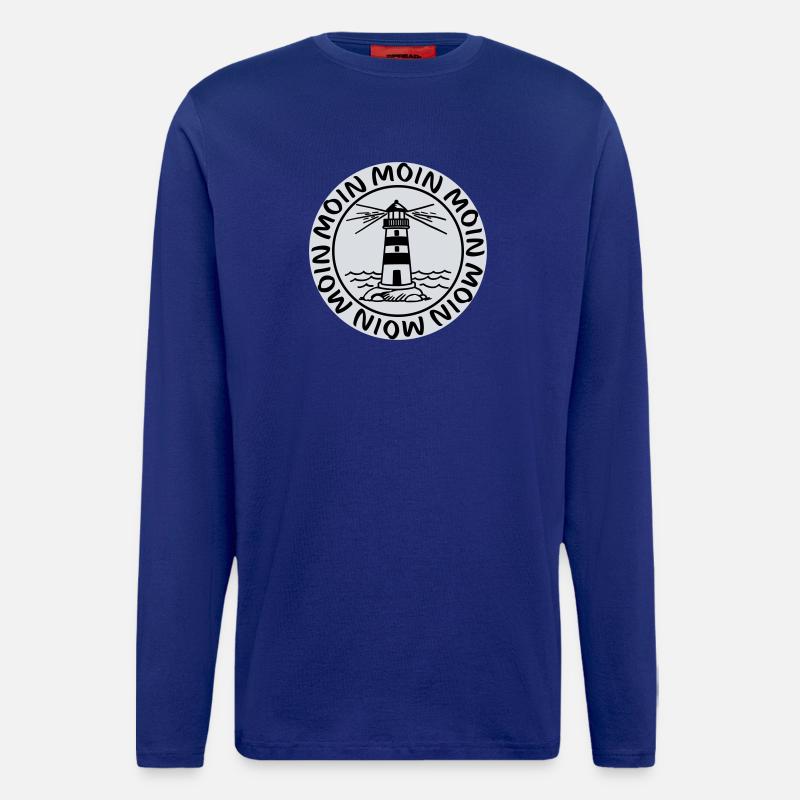 Moin Moin Leuchtturm – Maritimes Küsten Design - Langarmshirt - made by SPREAD  - Iconic Blue