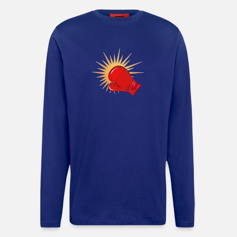 Roter Boxhandschuh mit Schlag-Effekt - Langarmshirt - made by SPREAD  - Iconic Blue