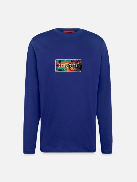 Cebu City – Tropical Retro Sign - Longsleeve - made by SPREAD  - Iconic Blue