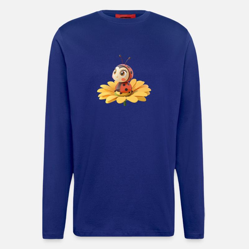 Cute ladybug on a flower - Longsleeve - made by SPREAD  - Iconic Blue