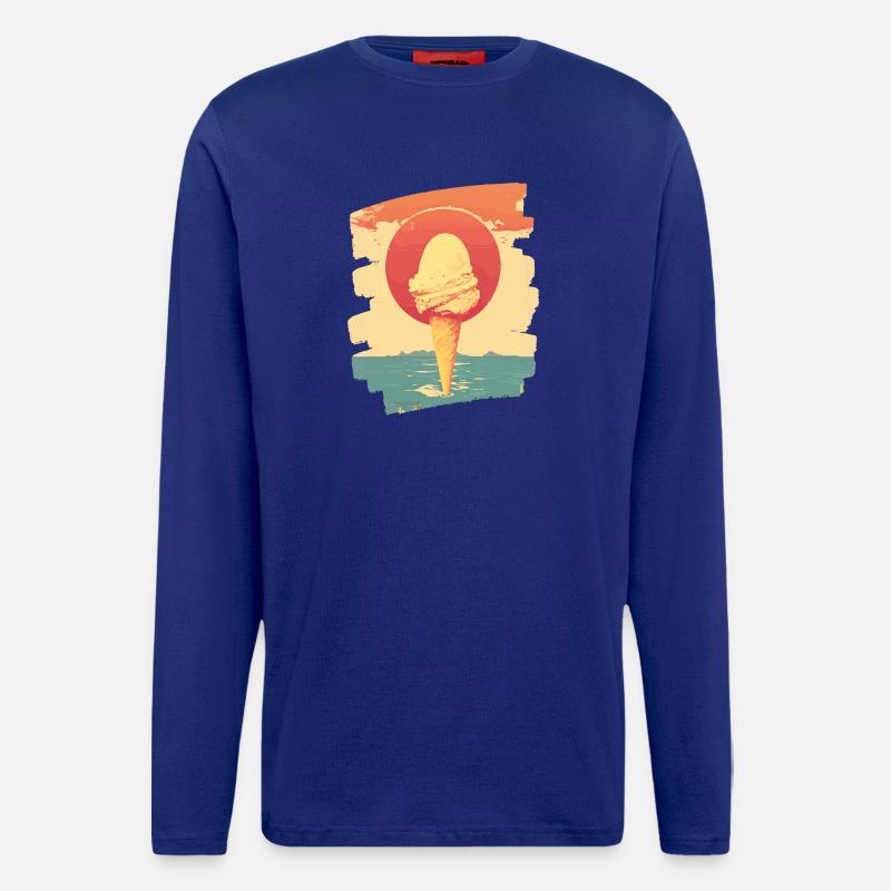 Eis und Eiscreme Kugel - Langarmshirt - made by SPREAD  - Iconic Blue