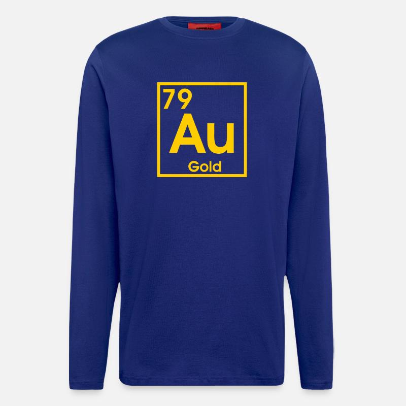 AU Gold – Design des Elementsymbols - Langarmshirt - made by SPREAD  - Iconic Blue