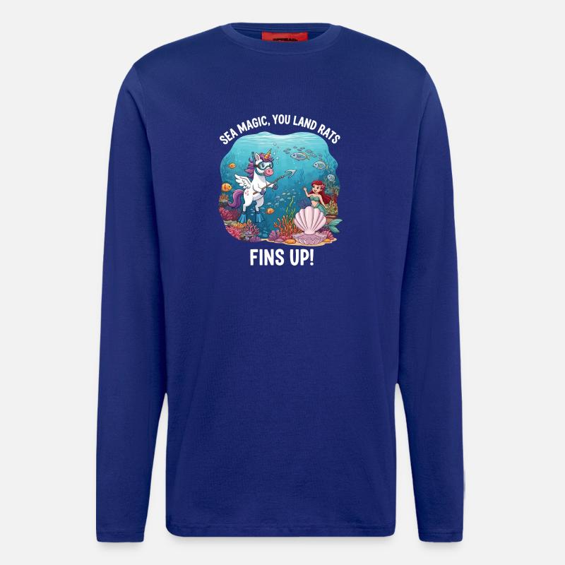 Meeresmagie mit Einhorn - Langarmshirt - made by SPREAD - Iconic Blue