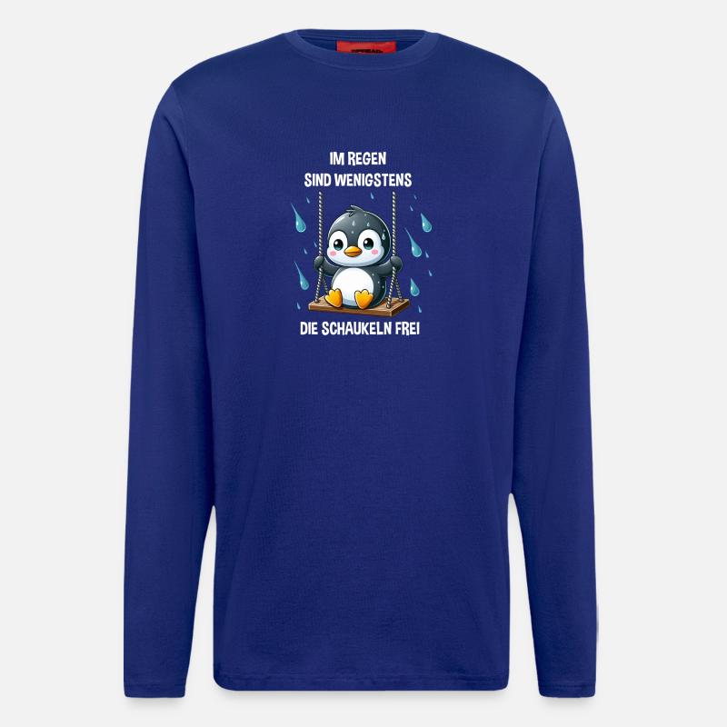 Pinguin Schaukel introvertiert melancholisch - Langarmshirt - made by SPREAD - Iconic Blue