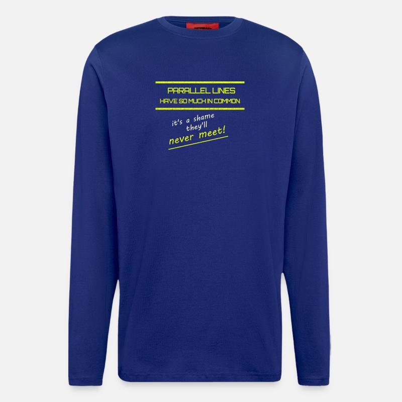 Funny Parallel Lines Math Tee - Longsleeve - made by SPREAD  - Iconic Blue