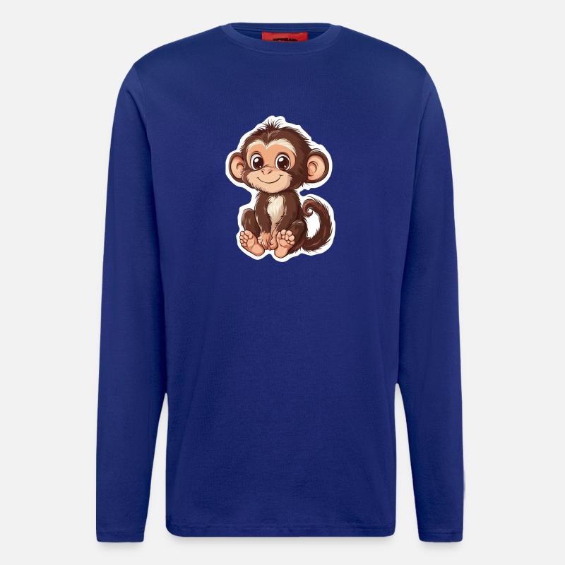 Affe Süsses Äffchen Geschenk für Affenfans - Langarmshirt - made by SPREAD  - Iconic Blue