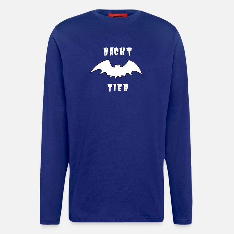 Nachttier_Weis_1 - Langarmshirt - made by SPREAD  - Iconic Blue