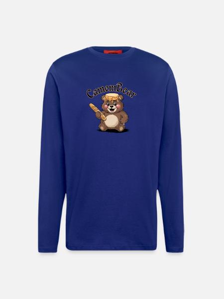 Bear with honey and baguette - Longsleeve - made by SPREAD  - Iconic Blue
