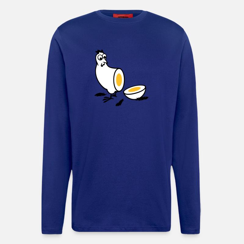 Huhn oder Ei - Langarmshirt - made by SPREAD  - Iconic Blue