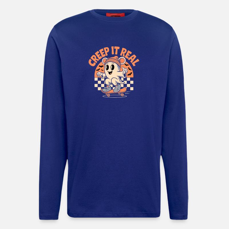 Creep It Real Ghost Skateboard - Langarmshirt - made by SPREAD  - Iconic Blue