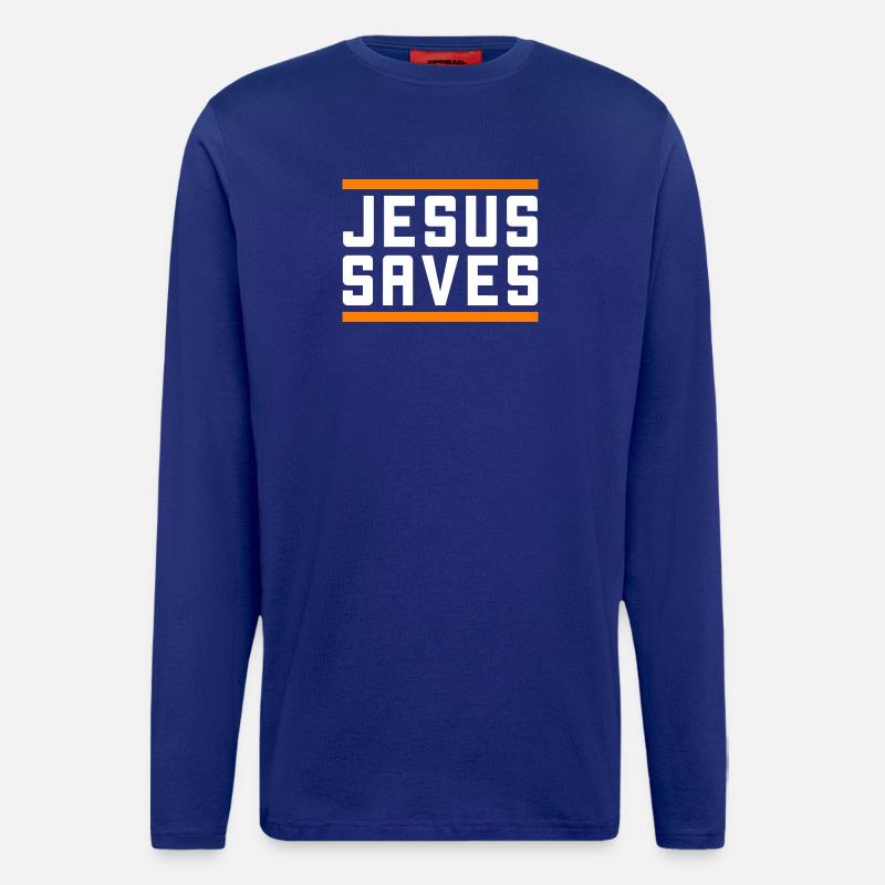 Jesus Rettet Christlich - Langarmshirt - made by SPREAD  - Iconic Blue