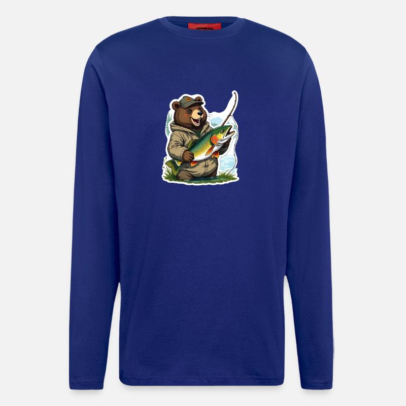 Frog bear with trout - Longsleeve - made by SPREAD  - Iconic Blue