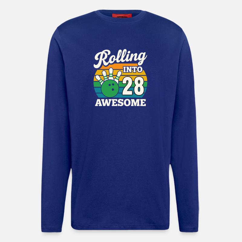 Bowling 28th Birthday Celebration Graphic - Longsleeve - made by SPREAD  - Iconic Blue