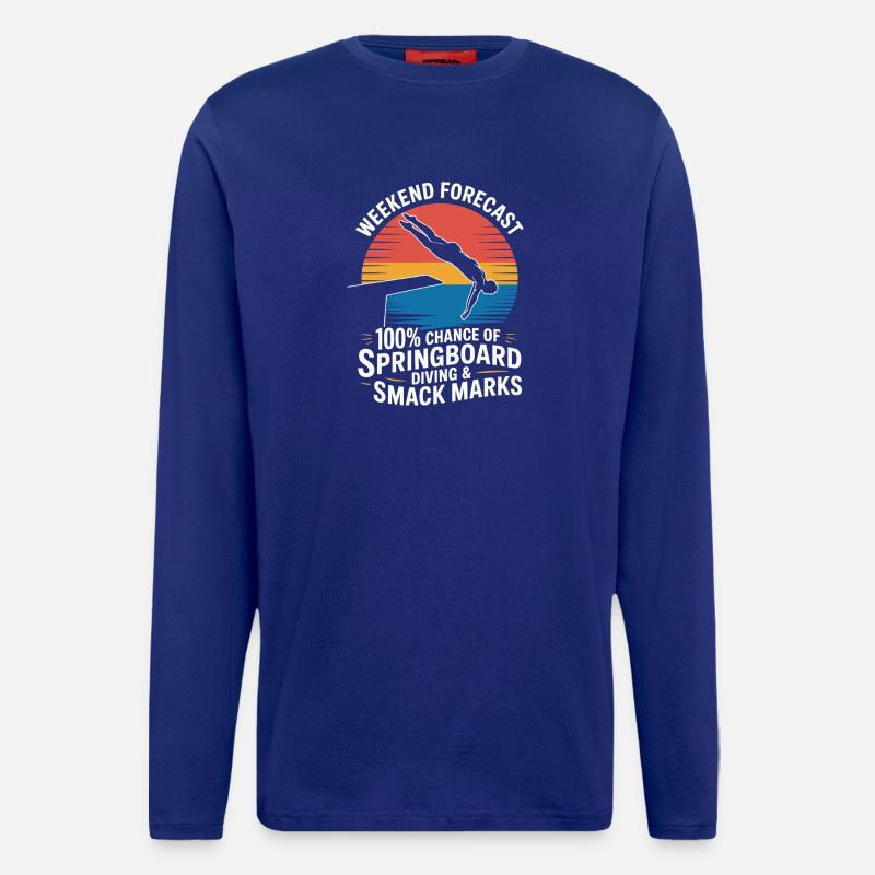 Kunstspringen Turmspringer Sprungbrett - Langarmshirt - made by SPREAD  - Iconic Blue