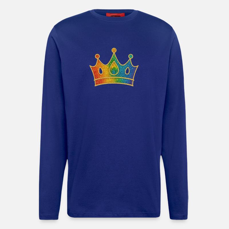 Glamouröse Regenbogen-Krone mit Glittereffekt - Langarmshirt - made by SPREAD - Iconic Blue