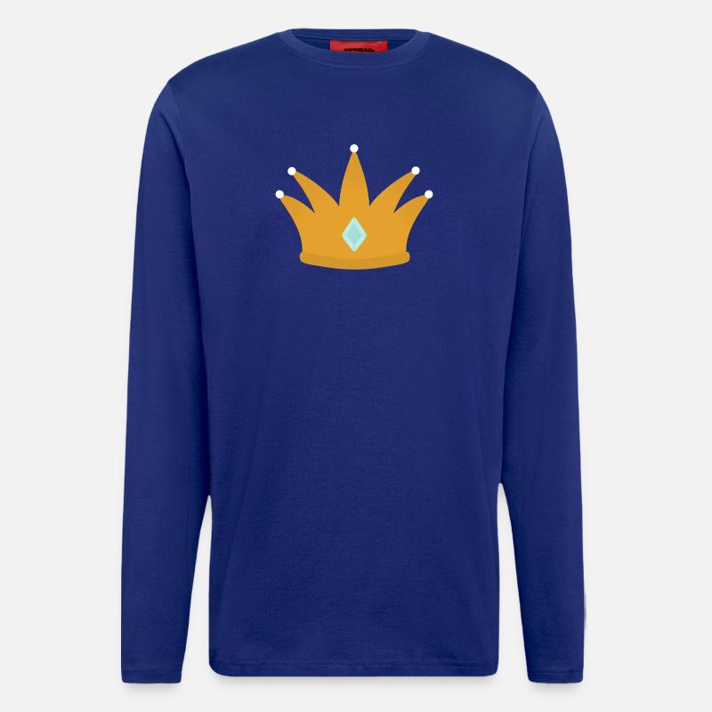 Couronne élégante avec accent de bijoux - Manches longues bio décontracté fabriqué en UE - Iconic Blue