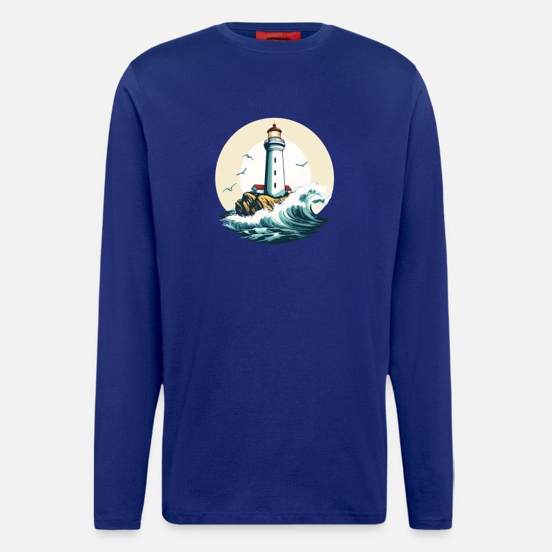 Lighthouse on the seashore - Longsleeve - made by SPREAD  - Iconic Blue