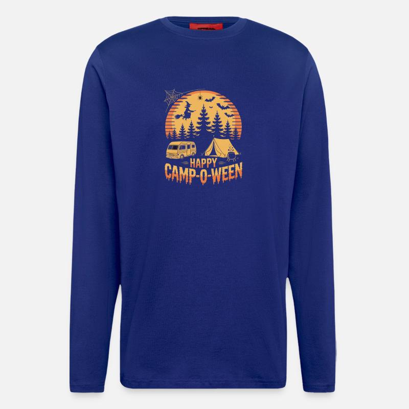 Happy Camp-o-Ween Camper Hiker Halloween Camping - Longsleeve - made by SPREAD  - Iconic Blue