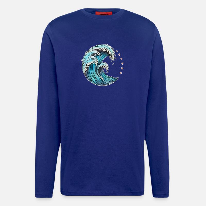 Dynamic Wave Art Illustration - Longsleeve - made by SPREAD - Iconic Blue
