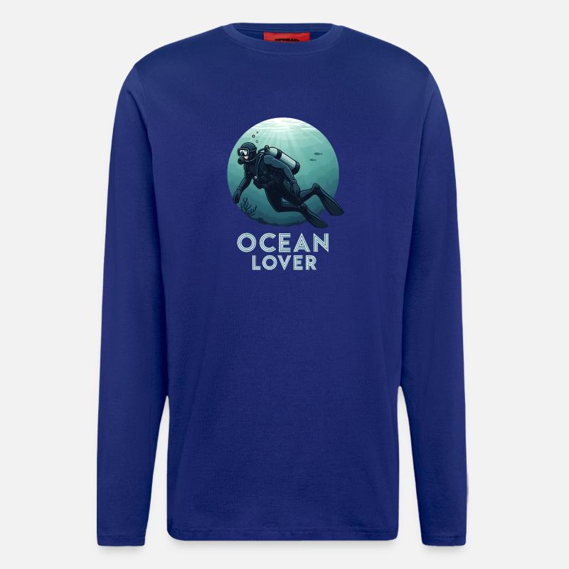 Ocean Lover Taucher - Langarmshirt - made by SPREAD  - Iconic Blue