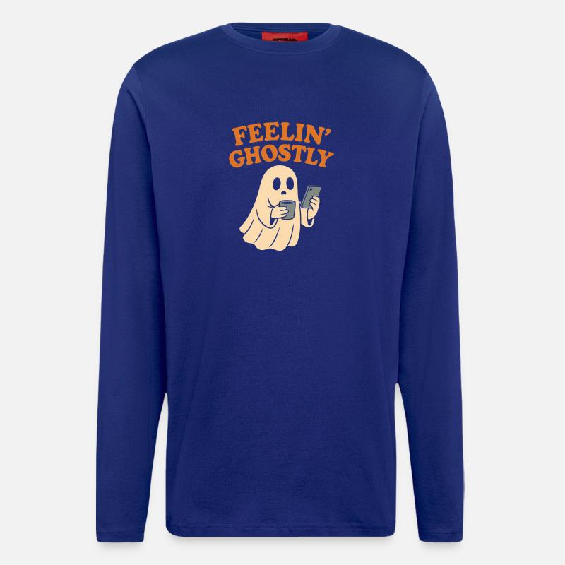 Felling Ghostly Design with Smartphone - Longsleeve - made by SPREAD - Iconic Blue