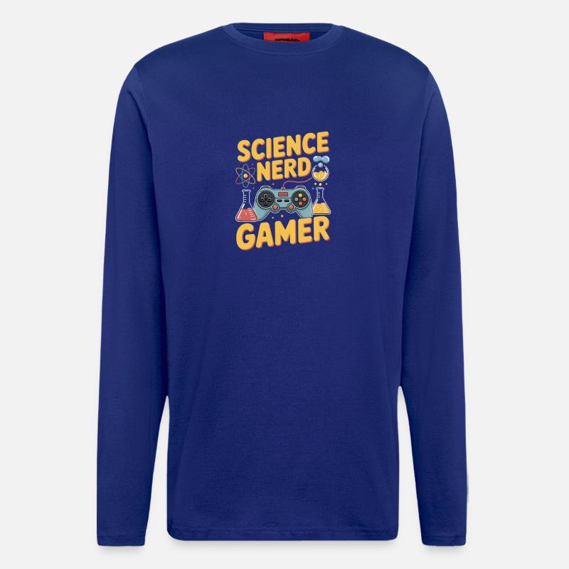 Science Nerd Gamer Controller Chemie Physik - Langarmshirt - made by SPREAD  - Iconic Blue