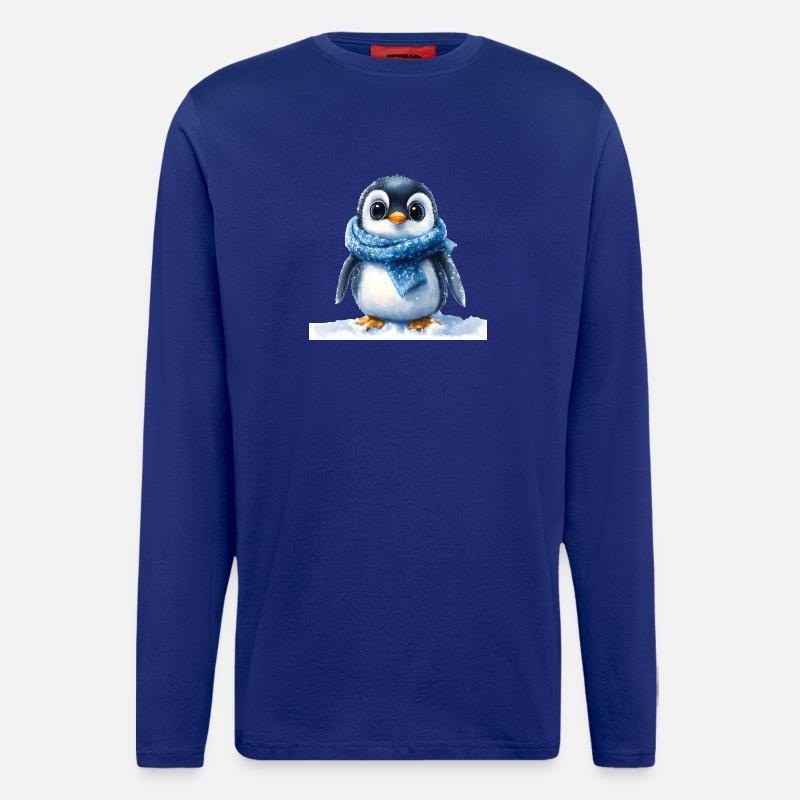 Niedlicher Pinguin mit Winteraccessoire - Langarmshirt - made by SPREAD - Iconic Blue