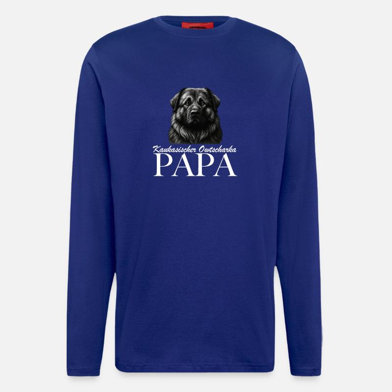 Kaukasischer Owtscharka Papa - Langarmshirt - made by SPREAD  - Iconic Blue