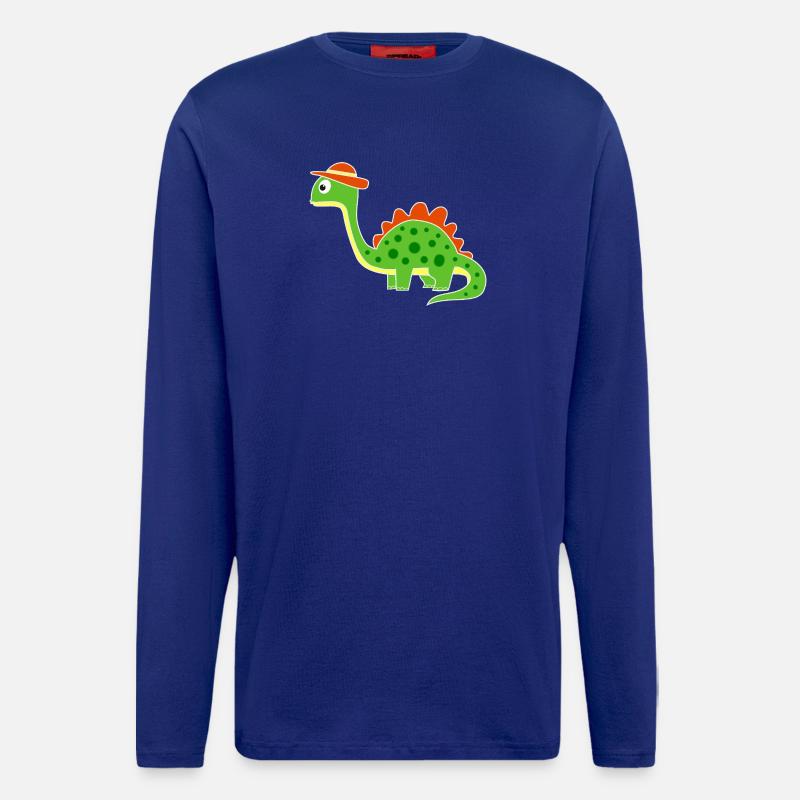Cute dino with hat - Longsleeve - made by SPREAD  - Iconic Blue