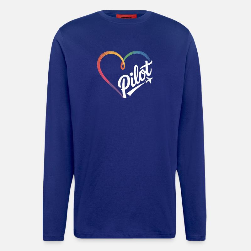 Pilot Herz - Langarmshirt - made by SPREAD  - Iconic Blue