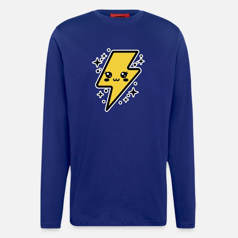 Entzückender Blitz mit Kawaii-Gesicht - Langarmshirt - made by SPREAD  - Iconic Blue