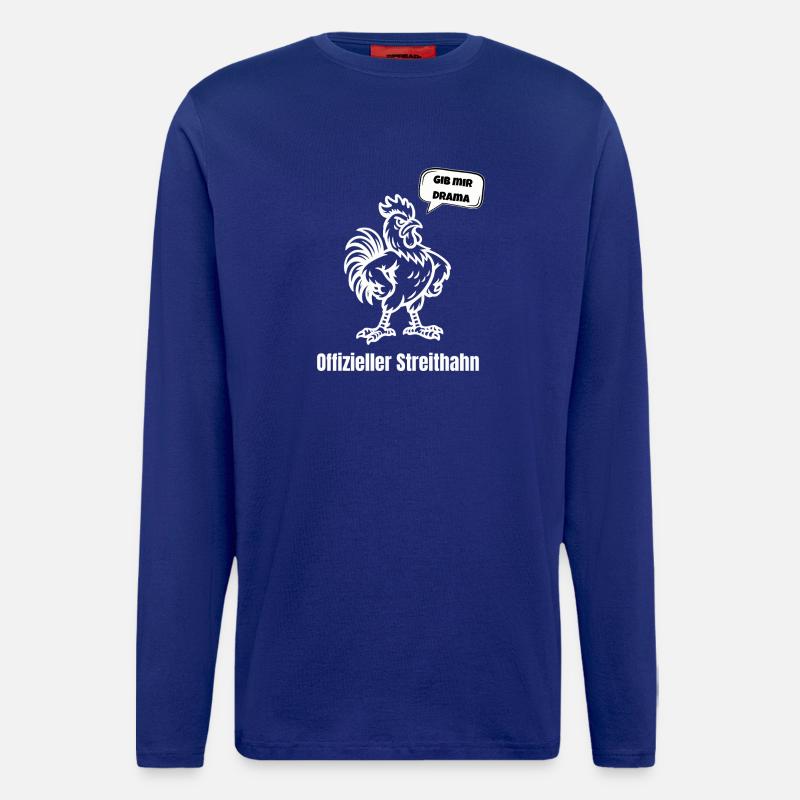 Streithahn Drama Spruch - Langarmshirt - made by SPREAD  - Iconic Blue