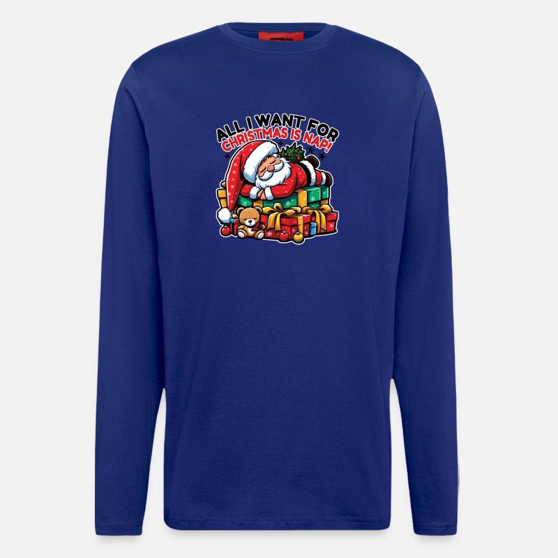 Santa Nickerchen – Traumhafte Weihnachtsruhe - Langarmshirt - made by SPREAD  - Iconic Blue