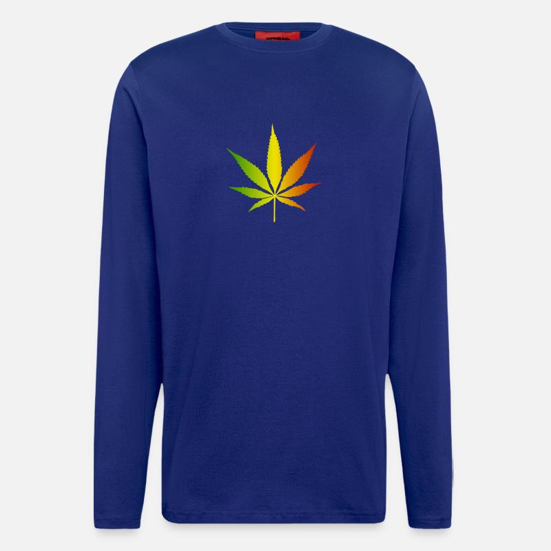 Rasta Gradient Cannabis Leaf - Longsleeve - made by SPREAD  - Iconic Blue