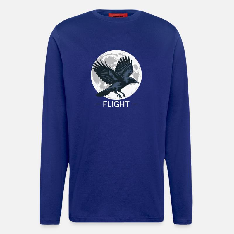 Rabenflug im Mondschein - Langarmshirt - made by SPREAD - Iconic Blue
