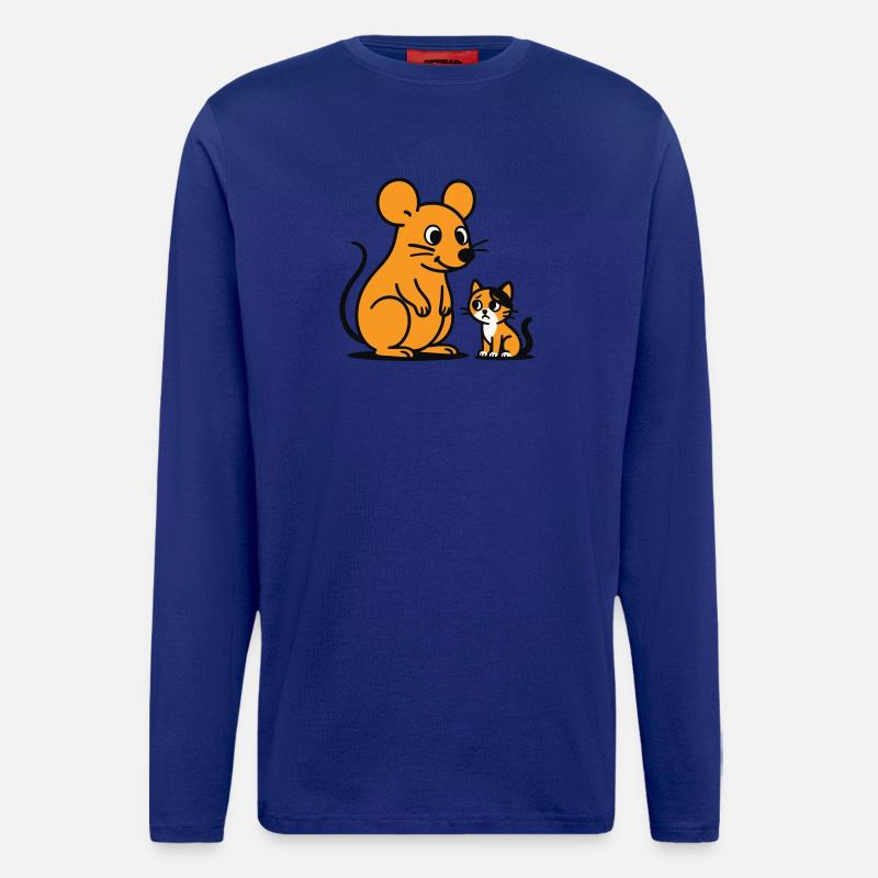 Cuddly Mouse and Kitten Duo - Longsleeve - made by SPREAD  - Iconic Blue