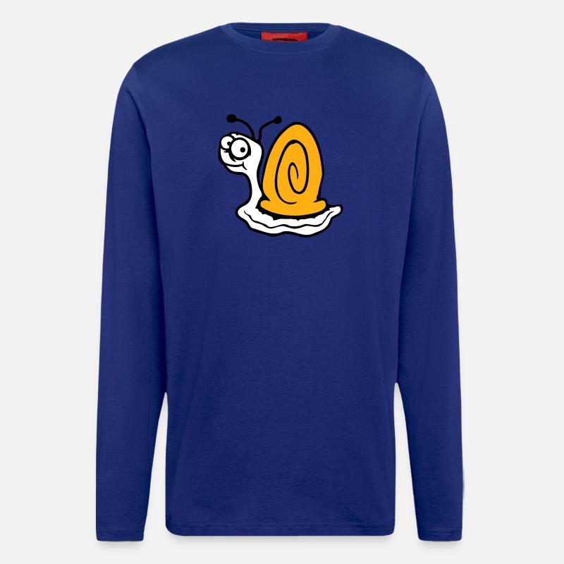 Snail anxious unsure looking back cute - Longsleeve - made by SPREAD  - Iconic Blue