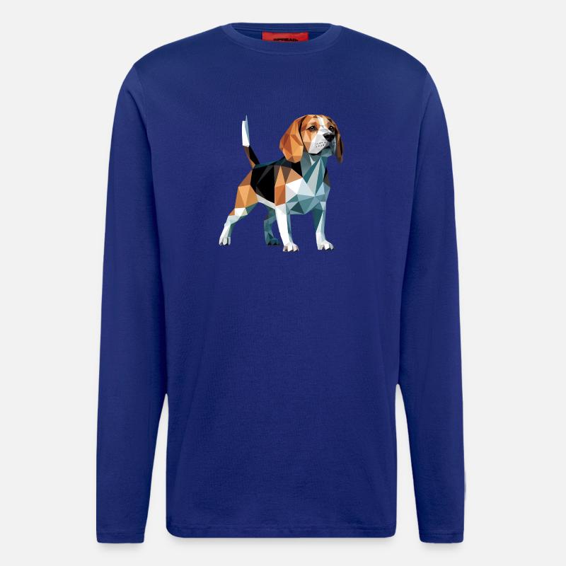 Bulldog - Cooles Low Poly Logo - Langarmshirt - made by SPREAD - Iconic Blue