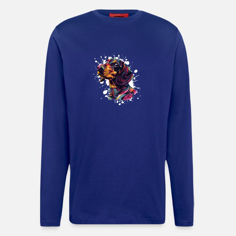 Farbenfroher Hundenkopf Splatterkunst - Langarmshirt - made by SPREAD - Iconic Blue
