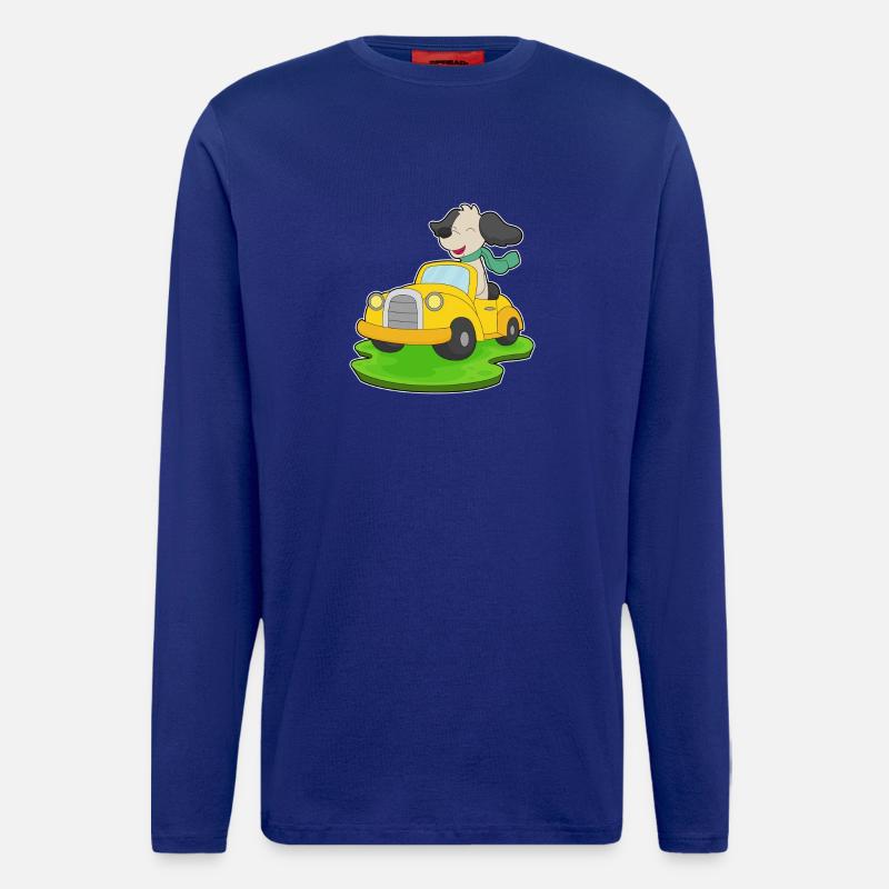 Hund Auto - Langarmshirt - made by SPREAD  - Iconic Blue