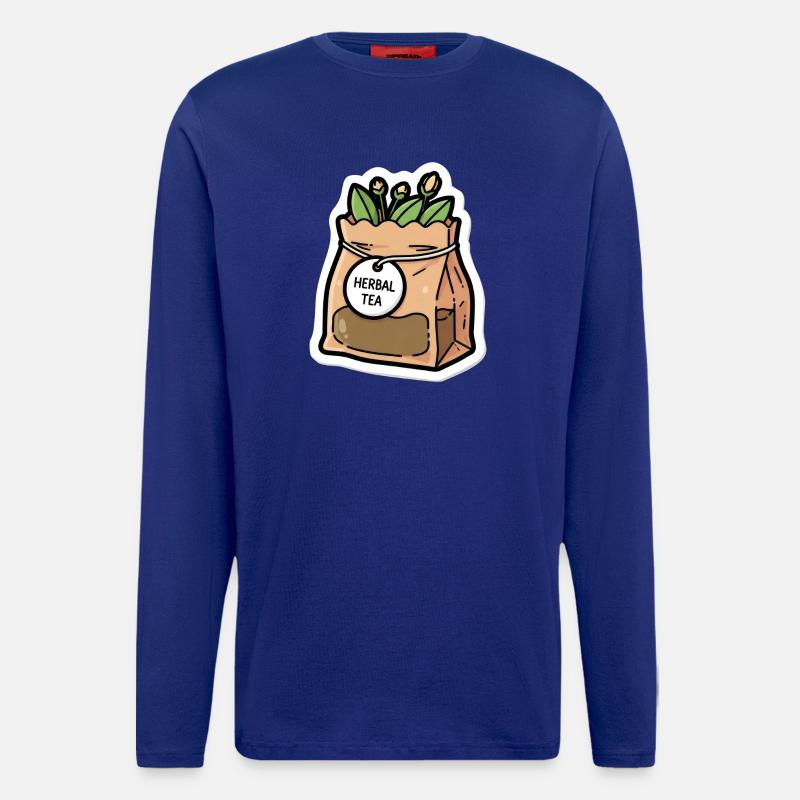 Kräutertee Beutel Pflanzenszene - Langarmshirt - made by SPREAD - Iconic Blue