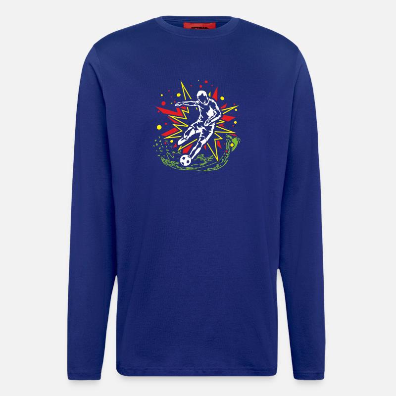 Kicker im ComicBeat - Langarmshirt - made by SPREAD  - Iconic Blue