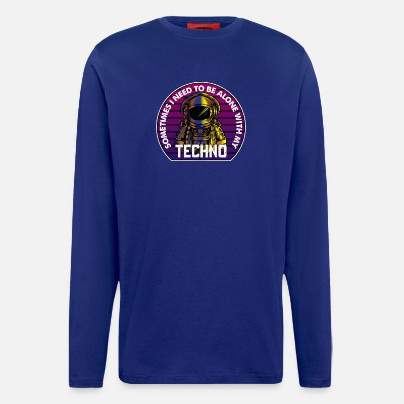 Techno Astronaut Circle Badge - Longsleeve - made by SPREAD  - Iconic Blue