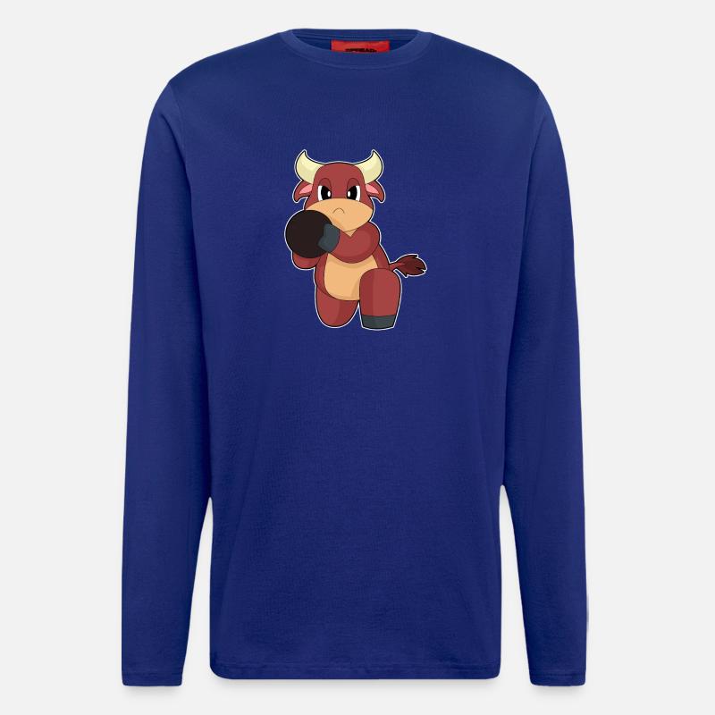 Stier Bowling Bowlingkugel - Langarmshirt - made by SPREAD  - Iconic Blue