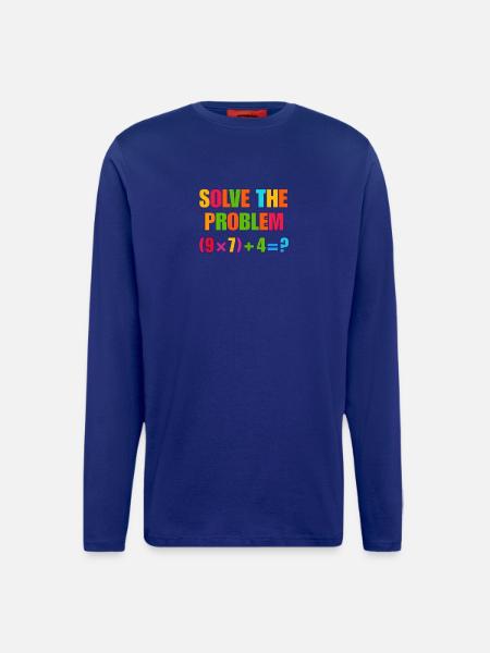 67 Meme, löse das Mathe-Rätsel - Langarmshirt - made by SPREAD - Iconic Blue