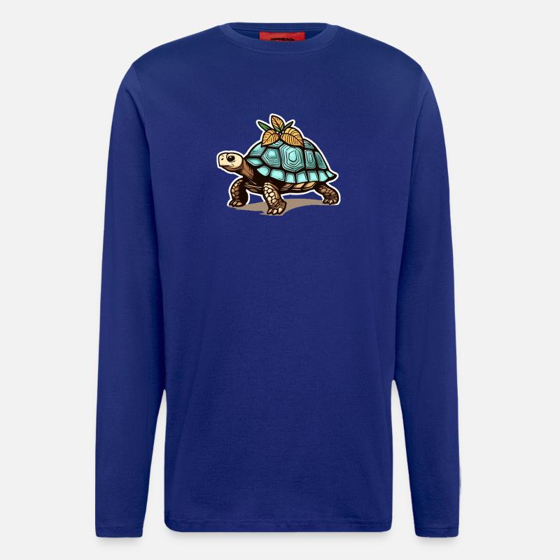 Turtle with blue shell & leaves - Longsleeve - made by SPREAD  - Iconic Blue