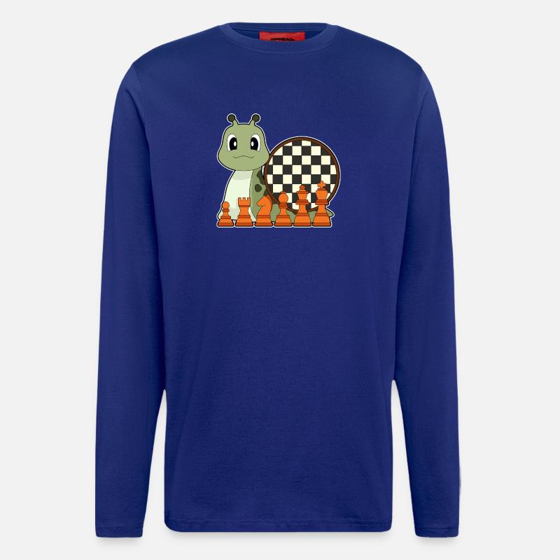 Snail Chessboard Chess Board Game - Longsleeve - made by SPREAD  - Iconic Blue